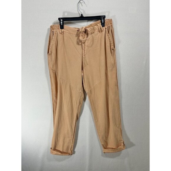 Sincerely Jules Linen Rayon Blend Casual Pants Drawstring Waist L - Picture 1 of 12
